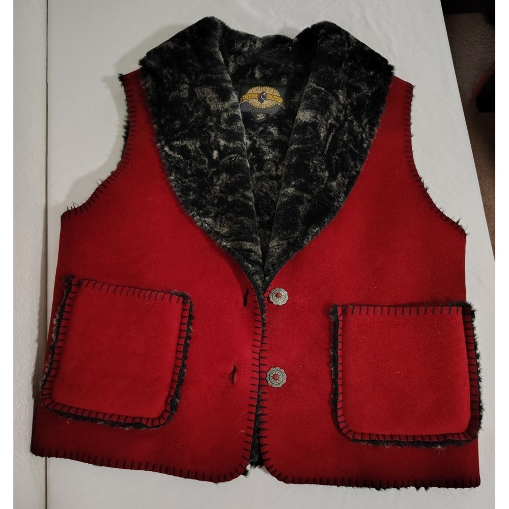 County Clothing Cheyenne Collection Faux Fur Red Vest Soft - Women's Size M